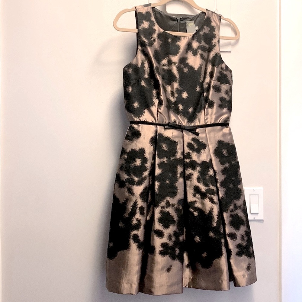 Taylor Copper & Black Print Dress